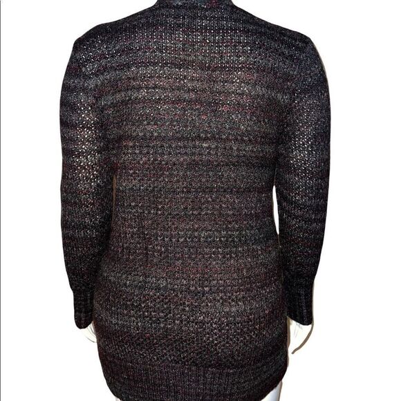 CJ Banks Black & Multicolor Striped Knit Cardigan Plus Size 14W X NWT - Picture 3 of 7